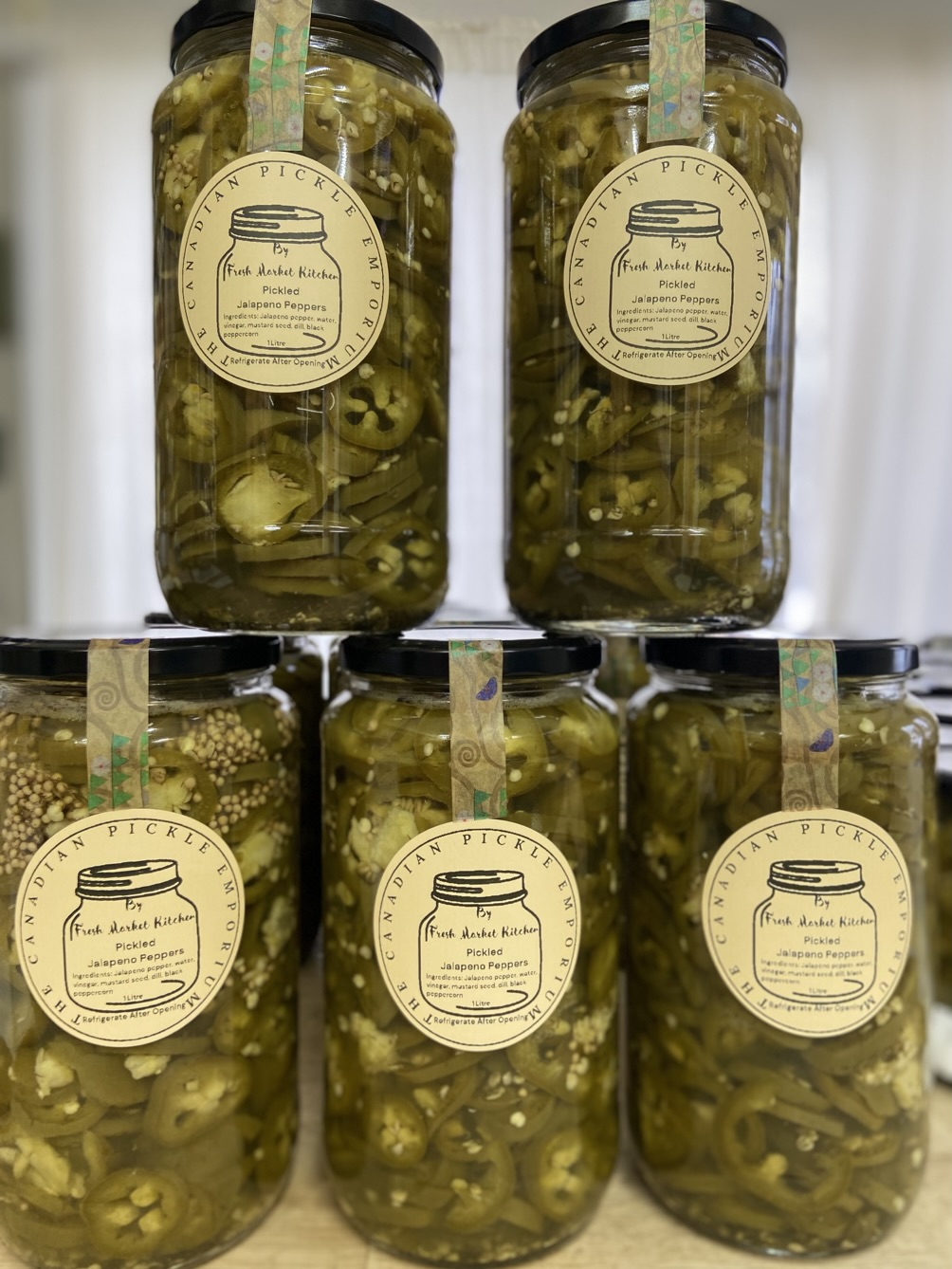 Local Pickled Jalapeno Peppers (500 mL, 1 L) (Keto)